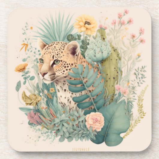Ein Leopard hinter dem Busch-Brauch Getränkeuntersetzer (Vorderseite)