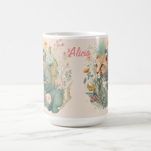 Ein Leopard hinter dem Busch-Brauch Kaffeetasse (Mittel)