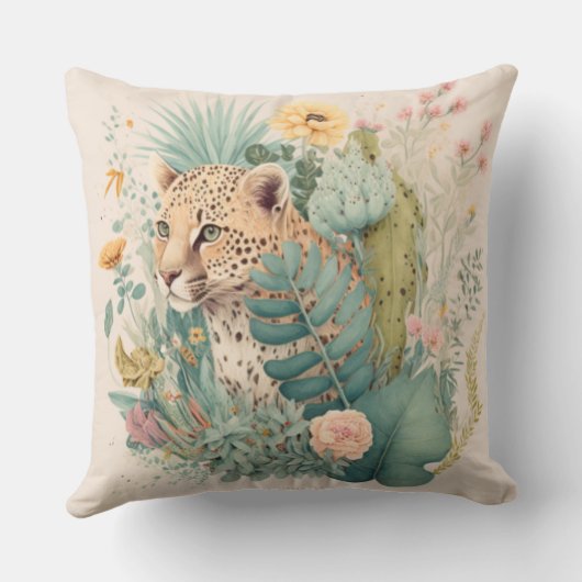 Ein Leopard hinter dem Busch-Brauch Kissen (Rückseite)