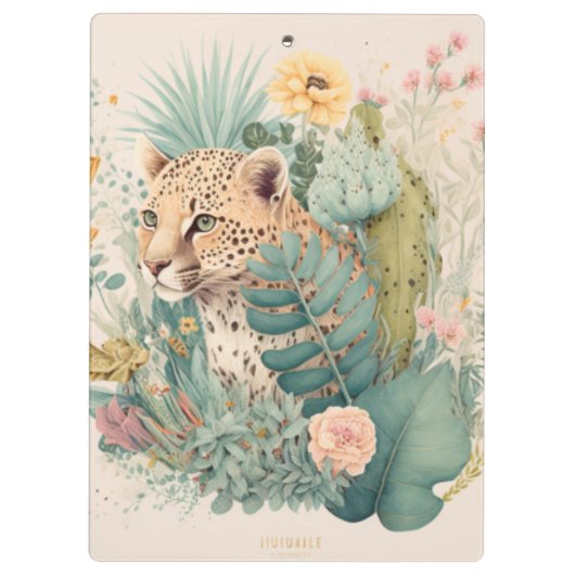 Ein Leopard hinter dem Busch-Brauch Klemmbrett (Rückseite)