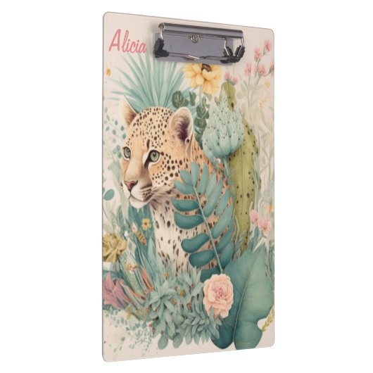 Ein Leopard hinter dem Busch-Brauch Klemmbrett (Rechts)