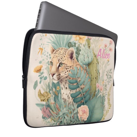 Ein Leopard hinter dem Busch-Brauch Laptopschutzhülle (Vorne Rechts)