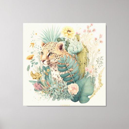 Ein Leopard hinter dem Busch-Brauch Leinwanddruck (Vorderseite)