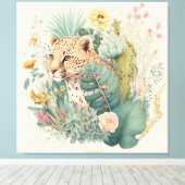 Ein Leopard hinter dem Busch-Brauch Leinwanddruck (Insitu (Holzboden))