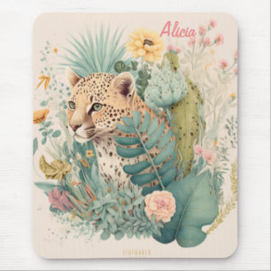Ein Leopard hinter dem Busch-Brauch Mousepad