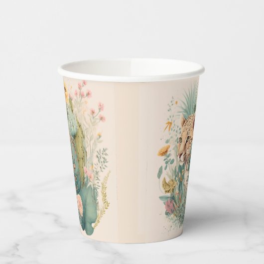 Ein Leopard hinter dem Busch-Brauch Pappbecher (Links)