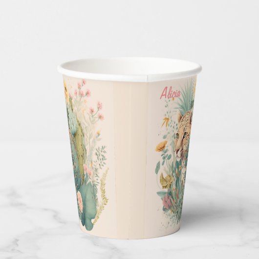 Ein Leopard hinter dem Busch-Brauch Pappbecher (Rechts)