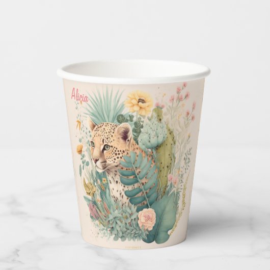 Ein Leopard hinter dem Busch-Brauch Pappbecher (Vorderseite)