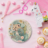 Ein Leopard hinter dem Busch-Brauch Pappteller (Party)