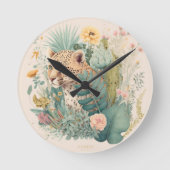 Ein Leopard hinter dem Busch-Brauch Runde Wanduhr (Vorderseite)