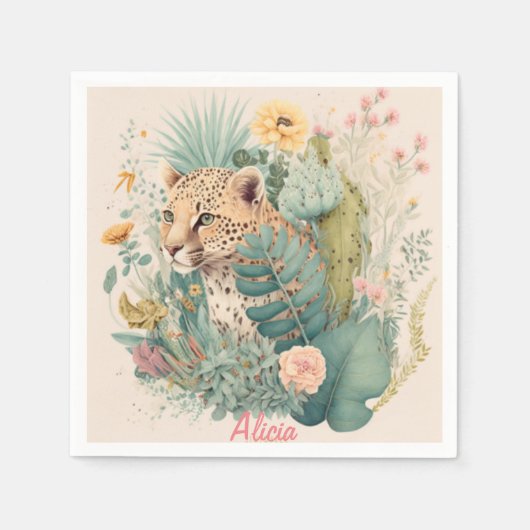 Ein Leopard hinter dem Busch-Brauch Serviette (Vorderseite)