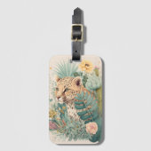 Ein Leopard hinter dem Busch Gepäckanhänger (Vorderseite Vertikal)