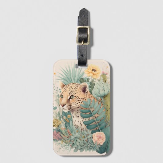 Ein Leopard hinter dem Busch Gepäckanhänger (Vorderseite Vertikal)