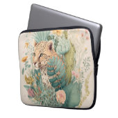 Ein Leopard hinter dem Busch Laptopschutzhülle (Vorderseite Links)