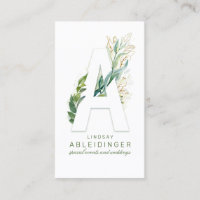 Ein Letter Monogram Gold Greenery Verlasst Elegant