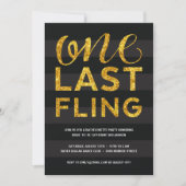 Ein letztes Flug | Glitzer-Look Junggeselinnen-Abs Einladung (Vorderseite)