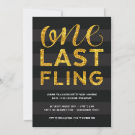 Ein letztes Flug | Glitzer-Look Junggeselinnen-Abs Einladung