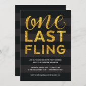 Ein letztes Flug | Glitzer-Look Junggeselinnen-Abs Einladung (Vorne/Hinten)