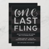 Ein letztes Flug | Glitzer-Look Junggeselinnen-Abs Einladung (Vorne/Hinten)