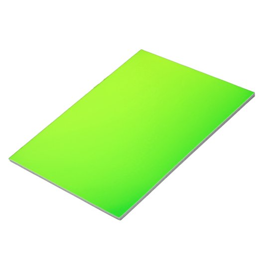 Ein leuchtend grünes rechteckiges Blatt wird angez Notizblock (angewinkelt)