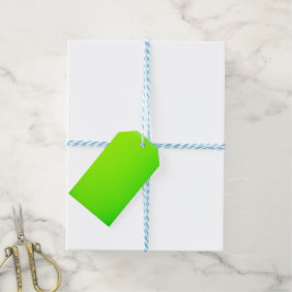 Ein leuchtend grünes, rechteckiges Papiertäfelchen Geschenkanhänger