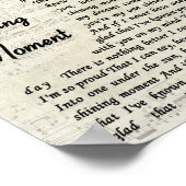 Ein leuchtender Augenblick Vintages Skript Song Ly Poster (Ecke)