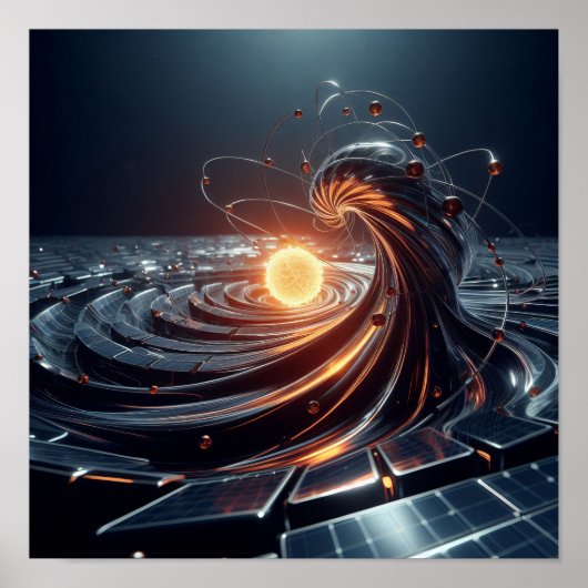 Ein leuchtender Kern im virtuellen Raum Poster (Vorne)