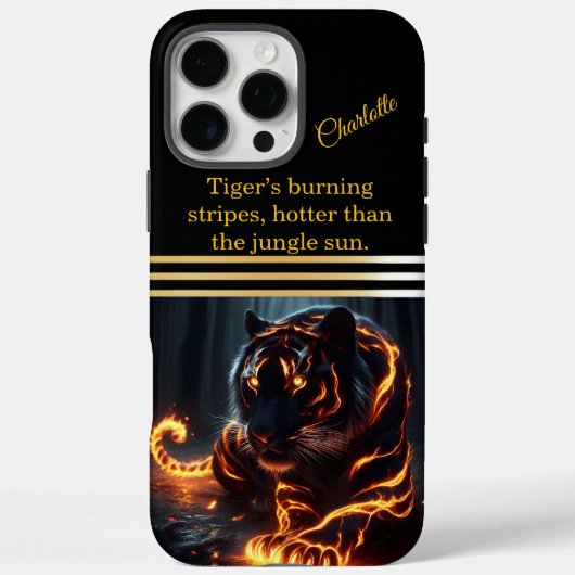 Ein leuchtender Tiger brüllt nachts. Case-Mate iPhone Hülle (Rückseite)