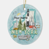 Ein Leuchtturm in New York Keramik Ornament (Links)
