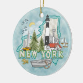 Ein Leuchtturm in New York Keramik Ornament (Links)