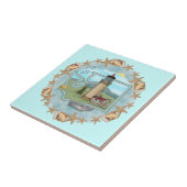 Ein Leuchtturm in Washington Muscheln Fliese (Seite)