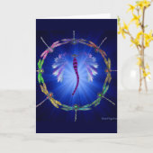 Ein Libellen-Tanz Karte (Gelbe Blume)