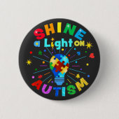 EIN Licht auf AUTISM Button (Vorderseite)