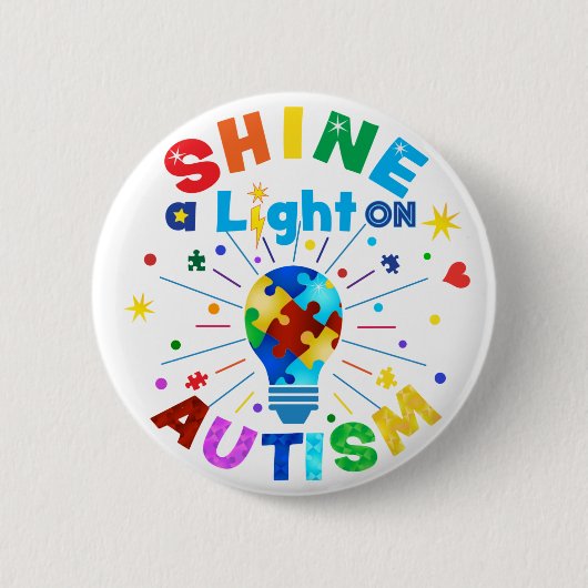 EIN Licht auf AUTISM Button (Vorderseite)