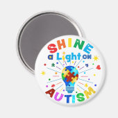 EIN Licht auf AUTISM Magnet (Vorderseite/Rückseite)