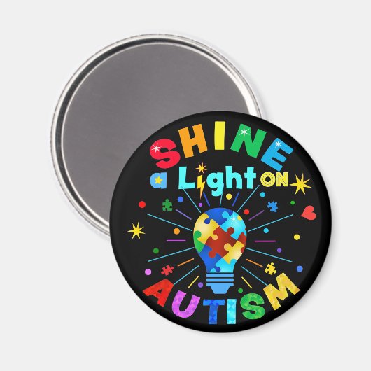 EIN Licht auf AUTISM Magnet (Vorderseite/Rückseite)