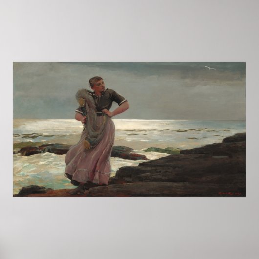 Ein Licht auf das Meer - Winslow Homer Kunstgedich Poster (Vorne)