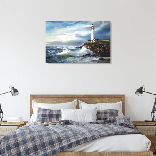 Ein Licht der Hoffnung, Pigeon Point Leuchtturm Leinwanddruck (Insitu (Schlafzimmer))