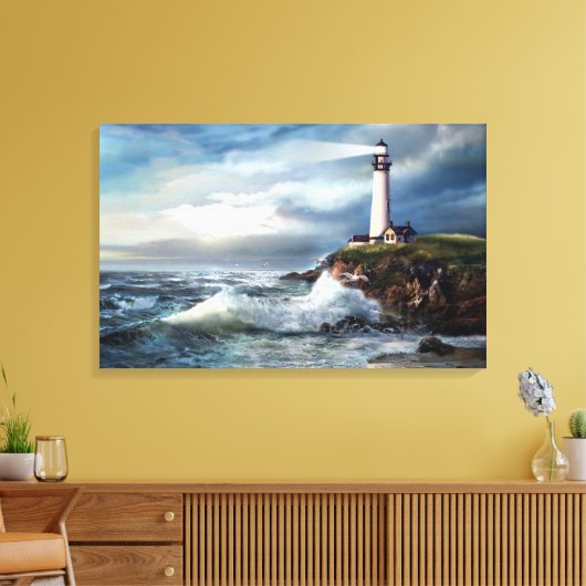 Ein Licht der Hoffnung, Pigeon Point Leuchtturm Leinwanddruck (Insitu (Wohnzimmer))