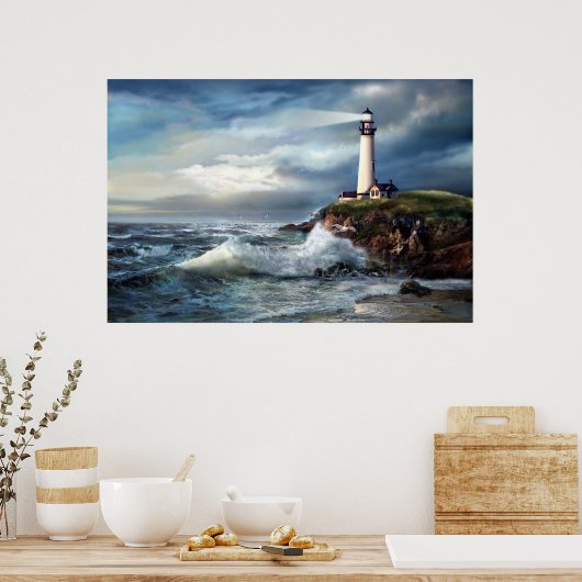 Ein Licht der Hoffnung, Pigeon Point Leuchtturm Poster (Küche)