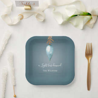 Ein Licht ist abgedämmt | Blue Wcolor Weihnachten Pappteller
