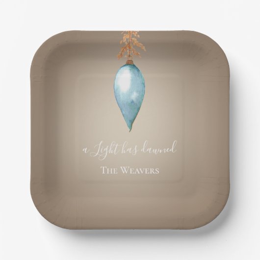 Ein Licht ist abgedämmt | Custom Watercolor Weihna Pappteller (Vorderseite)