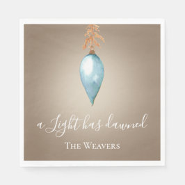 Ein Licht ist abgedämmt | Original Aquarellwein Serviette