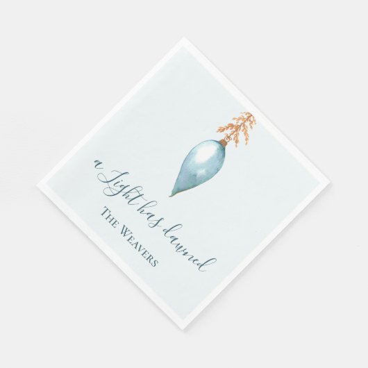 Ein Licht ist abgedämmt, Wasserfarbe Christlichen Serviette (Ecke)