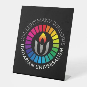 Ein Licht, viele Fenster Unitarismus Universalismu Sockelschild
