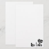 Ein Liebe-Herz-Schwarzes Briefpapier (Vorne/Hinten)