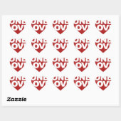 Ein Liebe-Poster Herz-Aufkleber (Blatt)