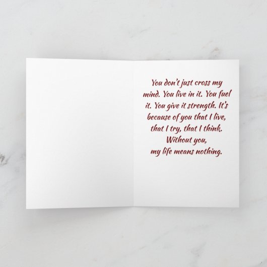 EIN LIEBE-SCHREIBEN AUF DER KARTE "UNSERE JAHRESKA (Innenseite)