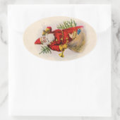 Ein liebender Gruß vom Weihnachtsmann Ovaler Aufkleber (Tasche)