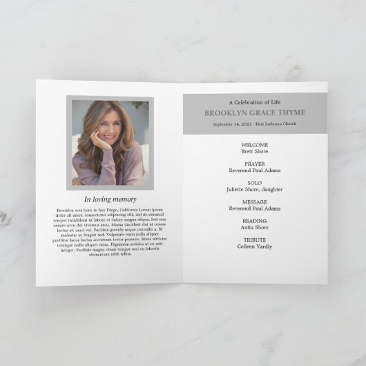 Ein liebenswertes Foto-Gedenkprogramm Programm (Innenseite)